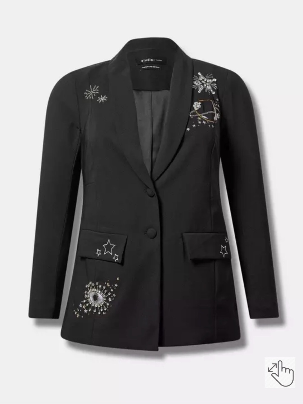 NWT torrid Black Embellished Star & Moon Blazer